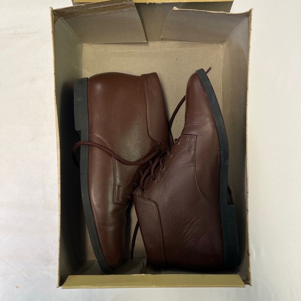 Dane.x‎ D-CASCADE Brown Leather Lace Up Flat Sole Boots Maine Woods Size 8 N